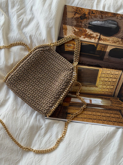 STAR bag mini// nocciola lurex