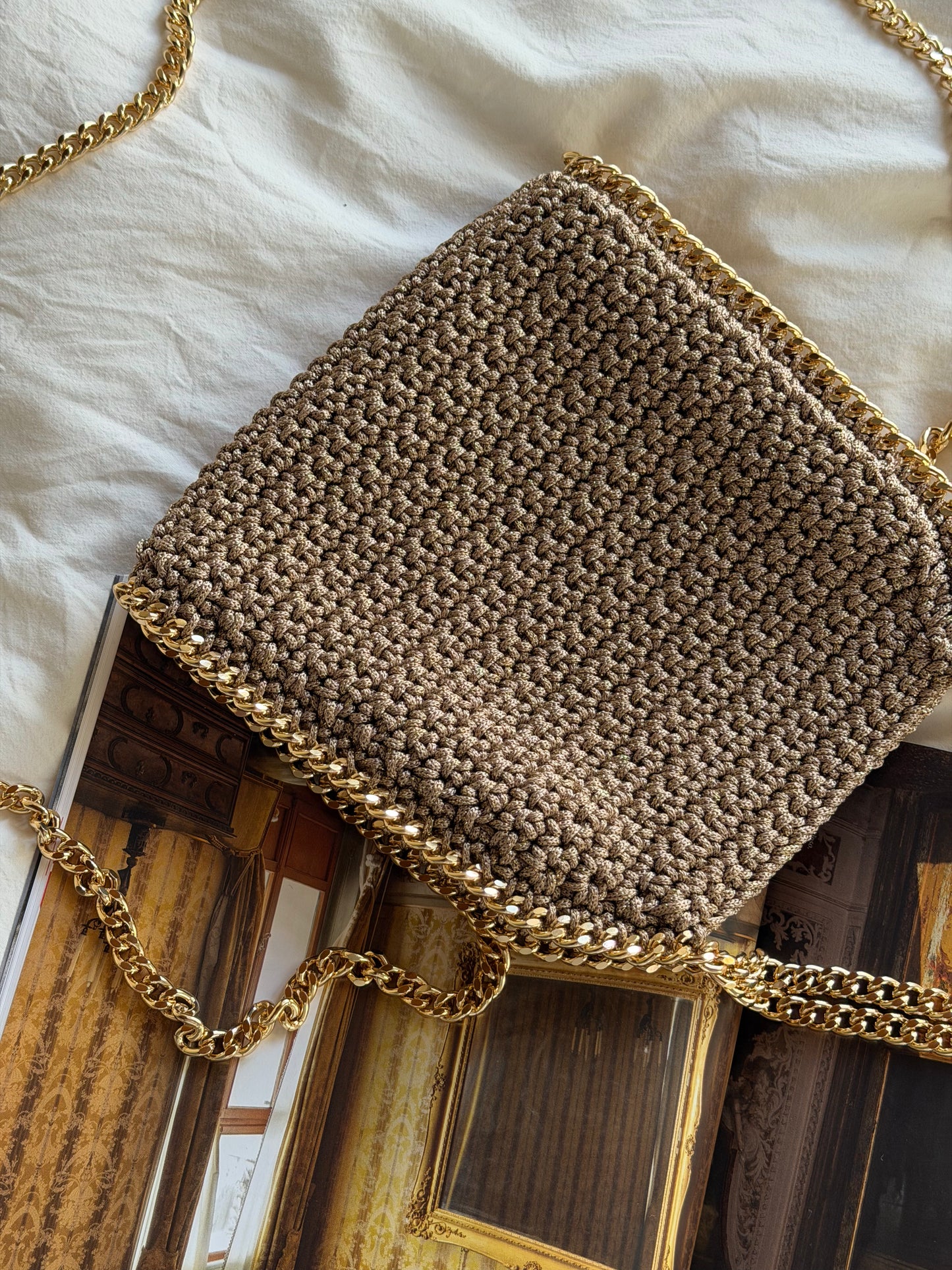 STAR bag mini// nocciola lurex