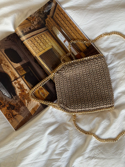 STAR bag mini// nocciola lurex