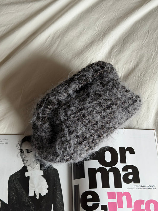 FLUFFY CLOUD bag standard// antracite lurex con manico