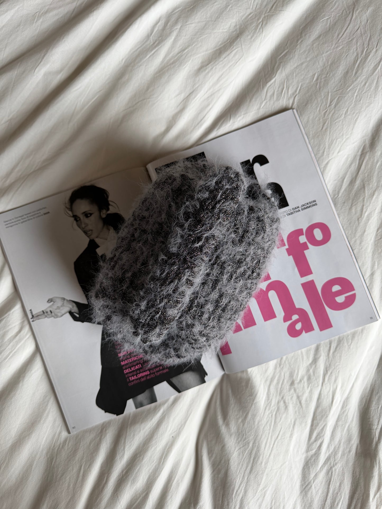 FLUFFY CLOUD bag standard// antracite lurex con manico