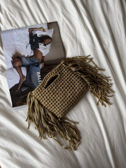 MINOU bag standard// oro lurex con frange