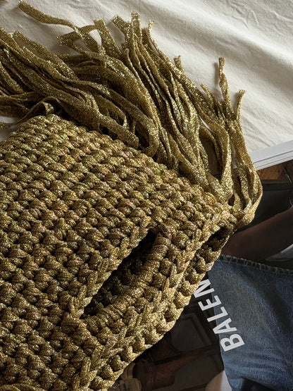 MINOU bag standard// oro lurex con frange