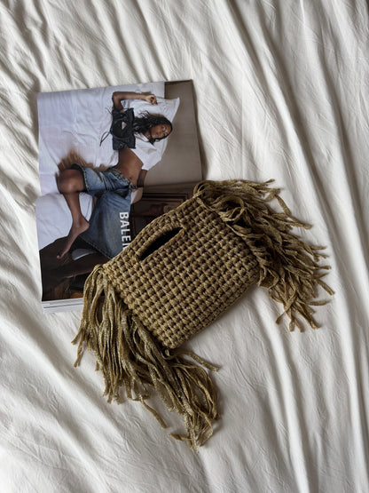 MINOU bag standard// oro lurex con frange