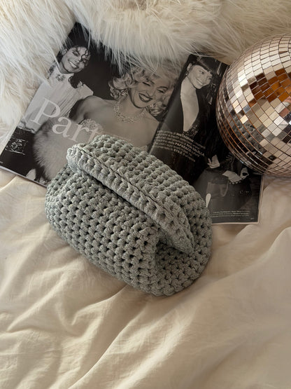 CLOUD bag standard// argento lurex con manico