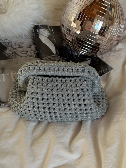 CLOUD bag standard// argento lurex con manico