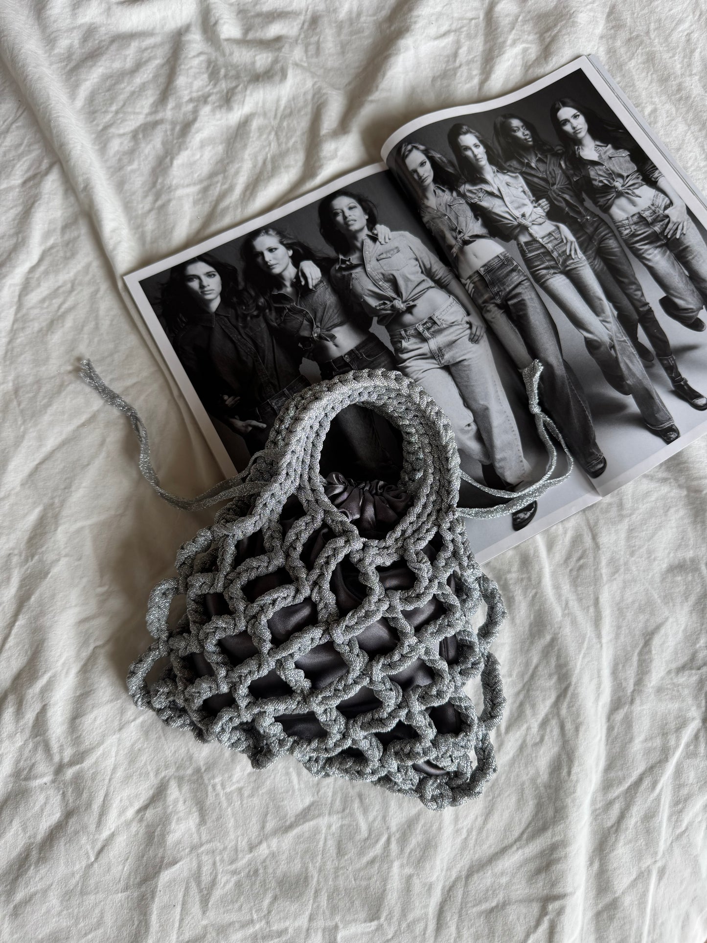 LOOM bag mini// argento lurex