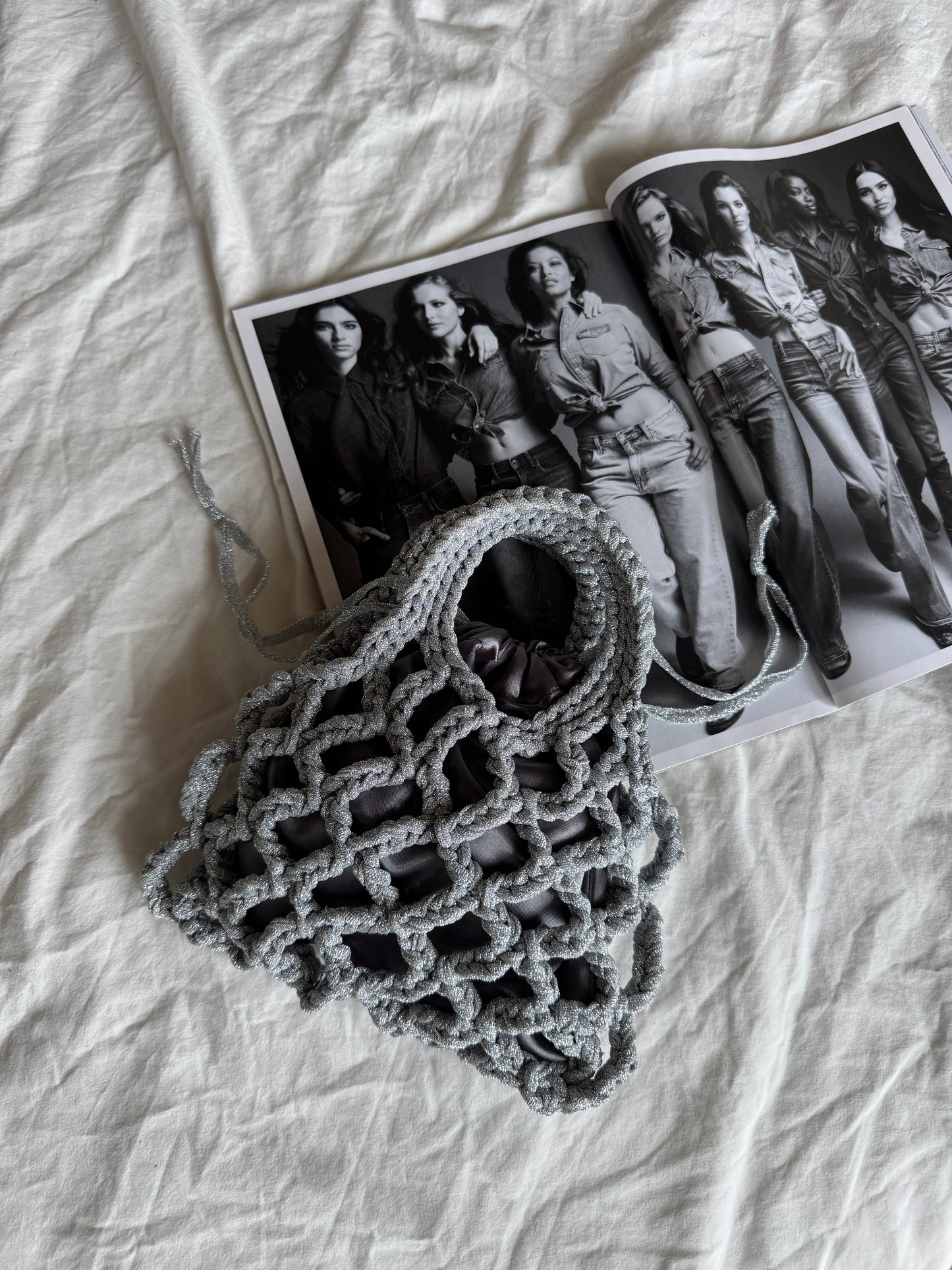 LOOM bag mini// argento lurex