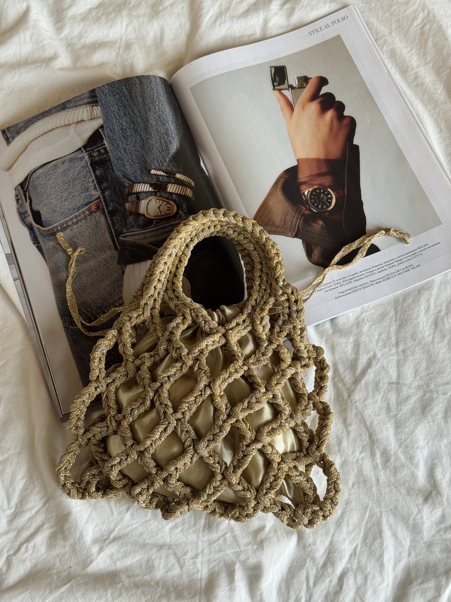 LOOM bag standard// oro lurex con sacchetto oro