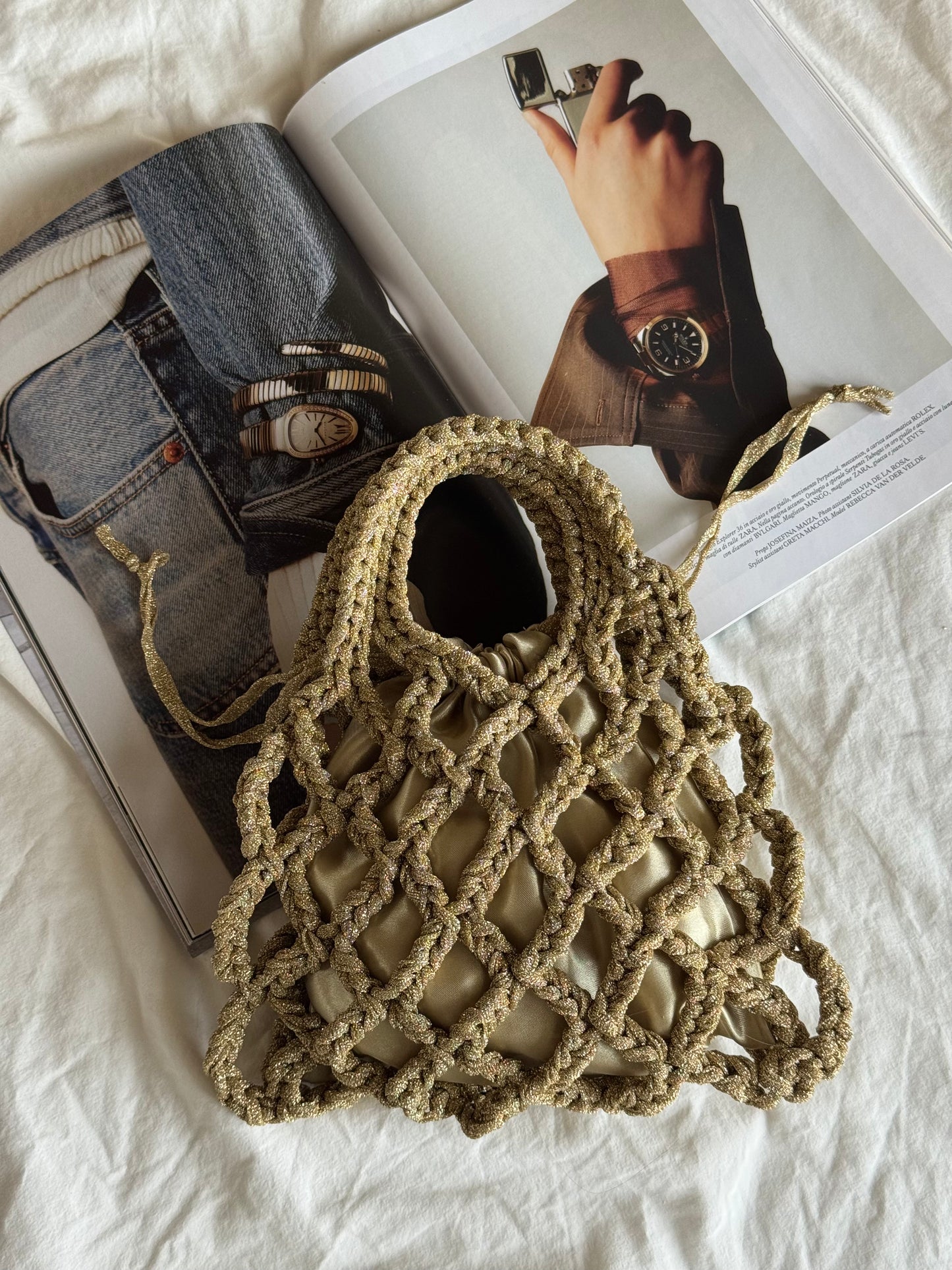 LOOM bag standard// oro lurex con sacchetto oro