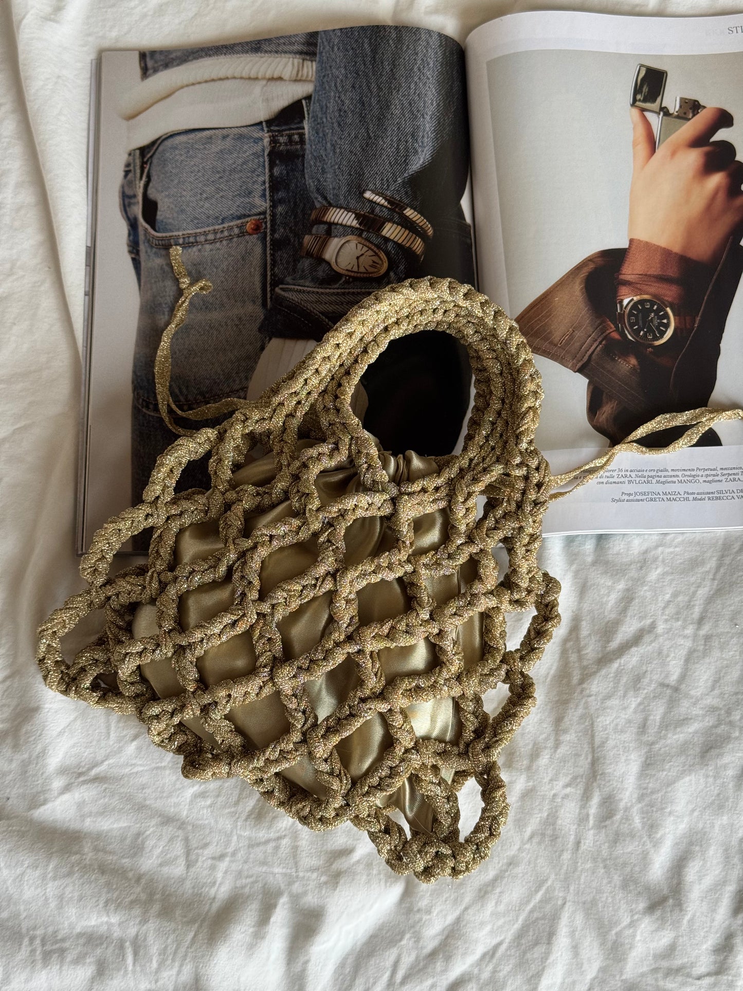 LOOM bag standard// oro lurex con sacchetto oro