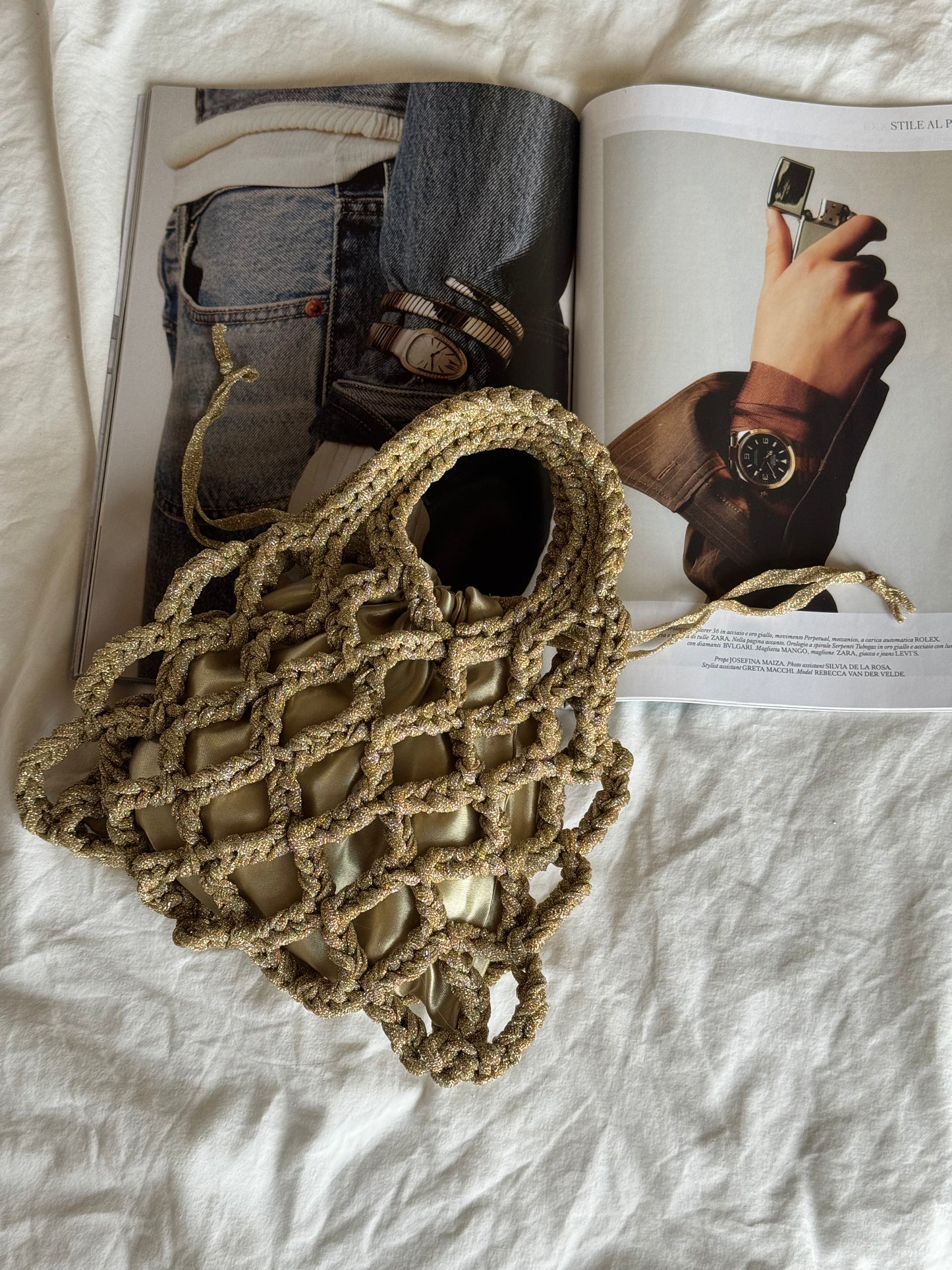 LOOM bag standard// oro lurex con sacchetto oro
