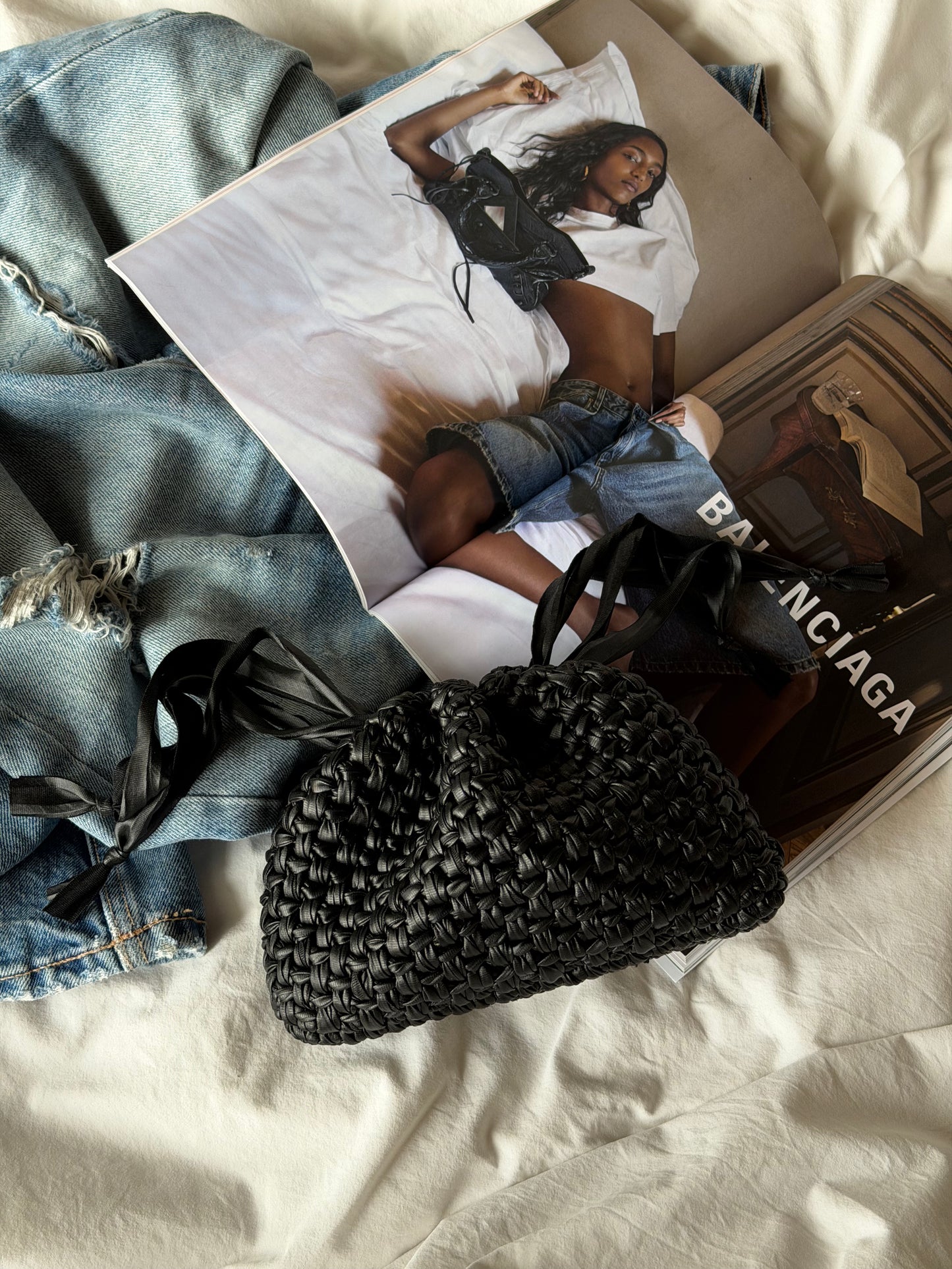 BUBBLE bag mini// ecopelle nera