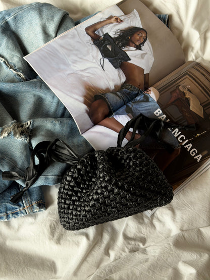 BUBBLE bag mini// ecopelle nera