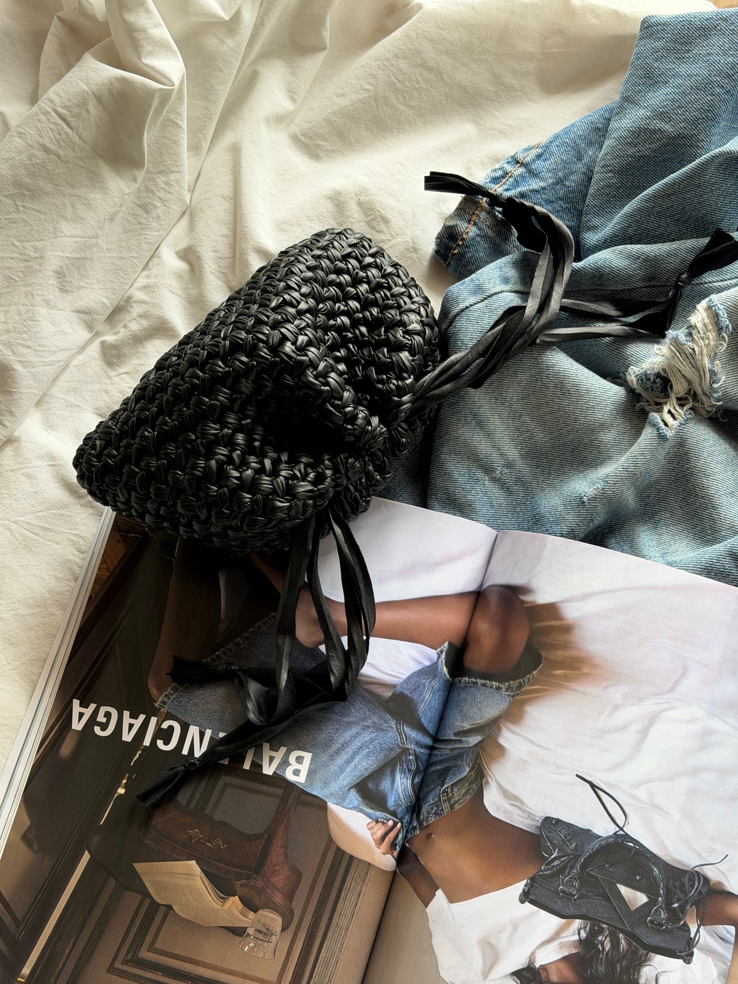 BUBBLE bag mini// ecopelle nera