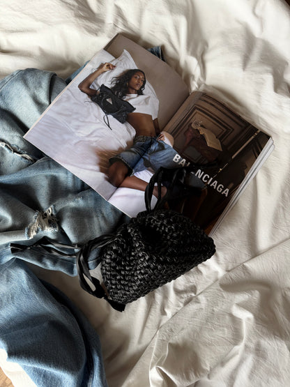 BUBBLE bag mini// ecopelle nera