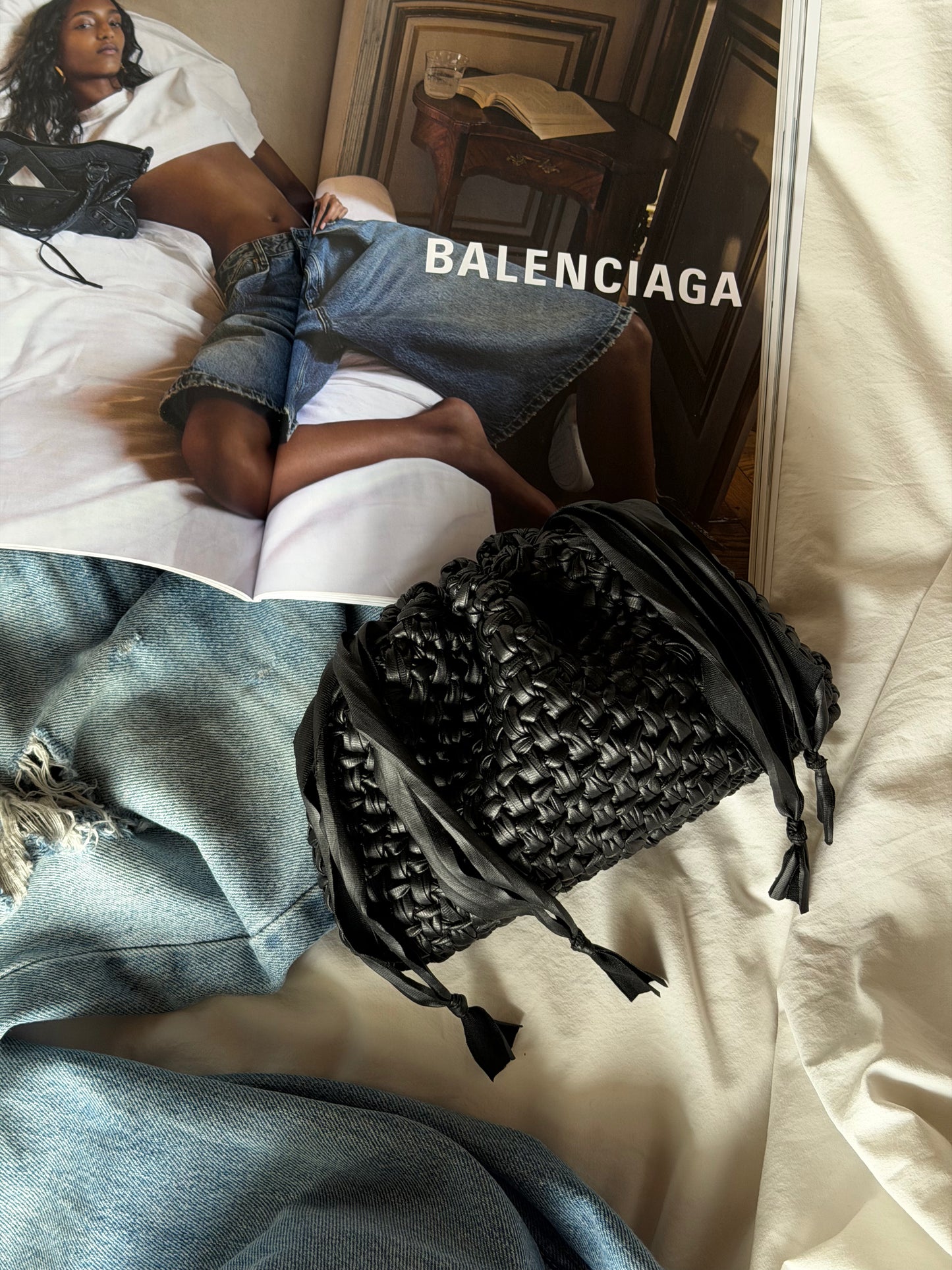 BUBBLE bag mini// ecopelle nera