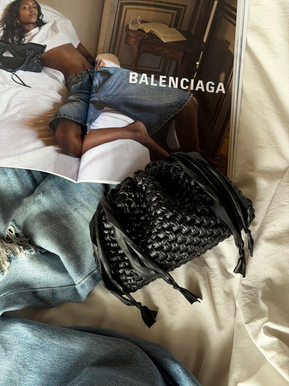BUBBLE bag mini// ecopelle nera