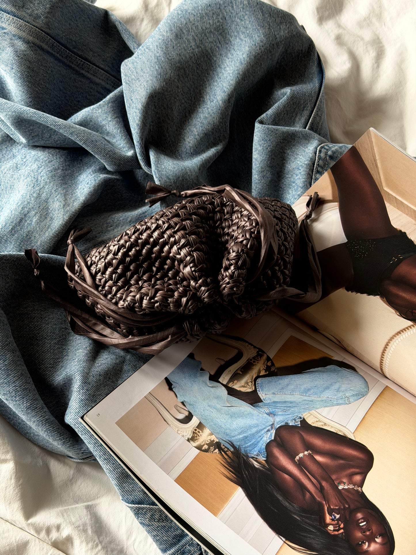 BUBBLE bag mini// ecopelle cioccolato