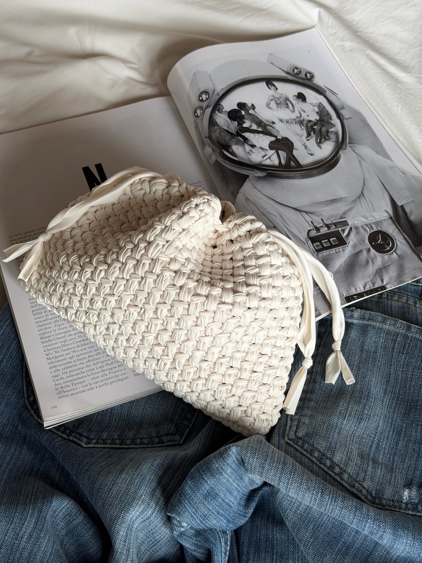 BUBBLE bag standard// ecopelle panna