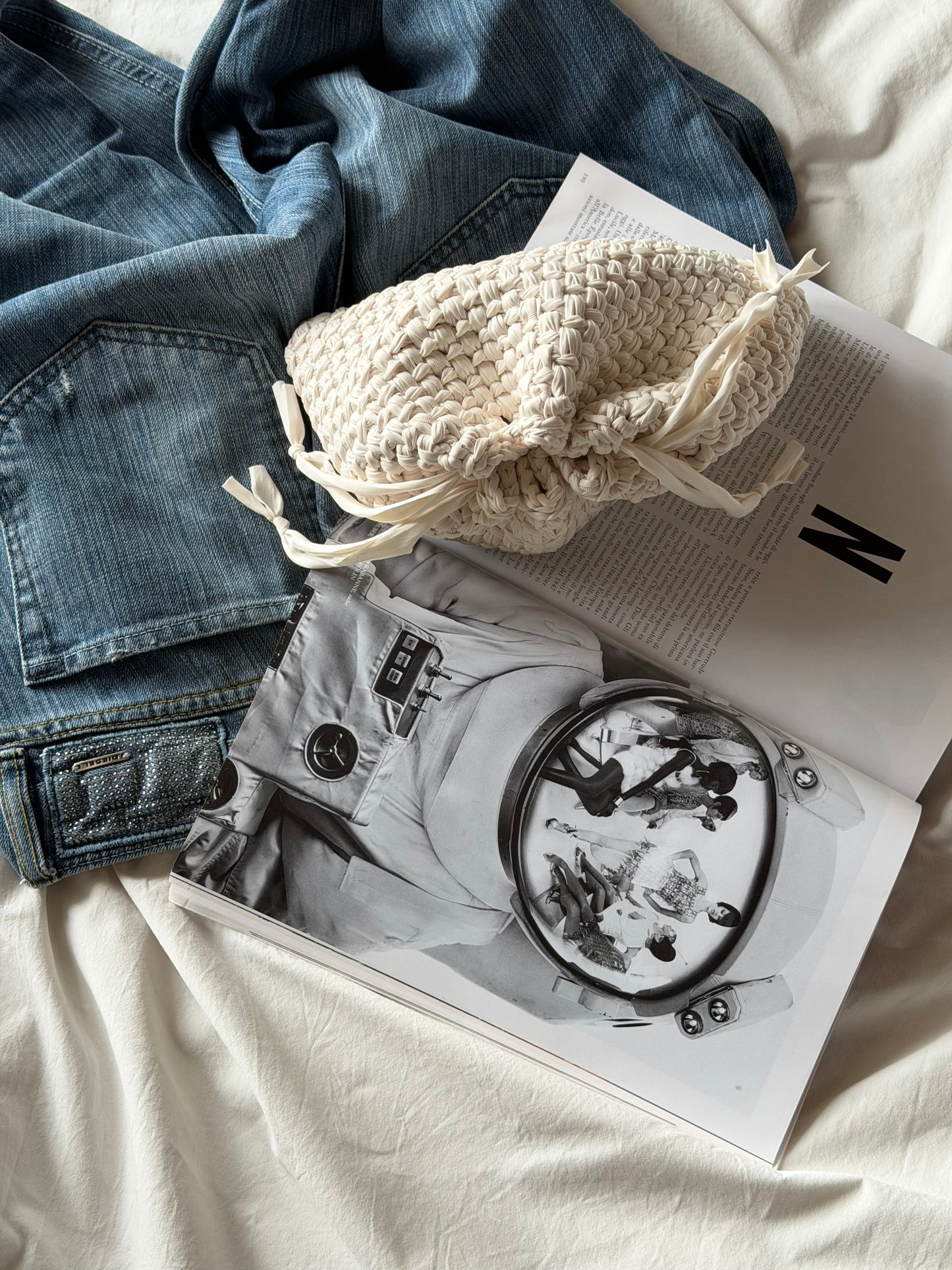 BUBBLE bag standard// ecopelle panna