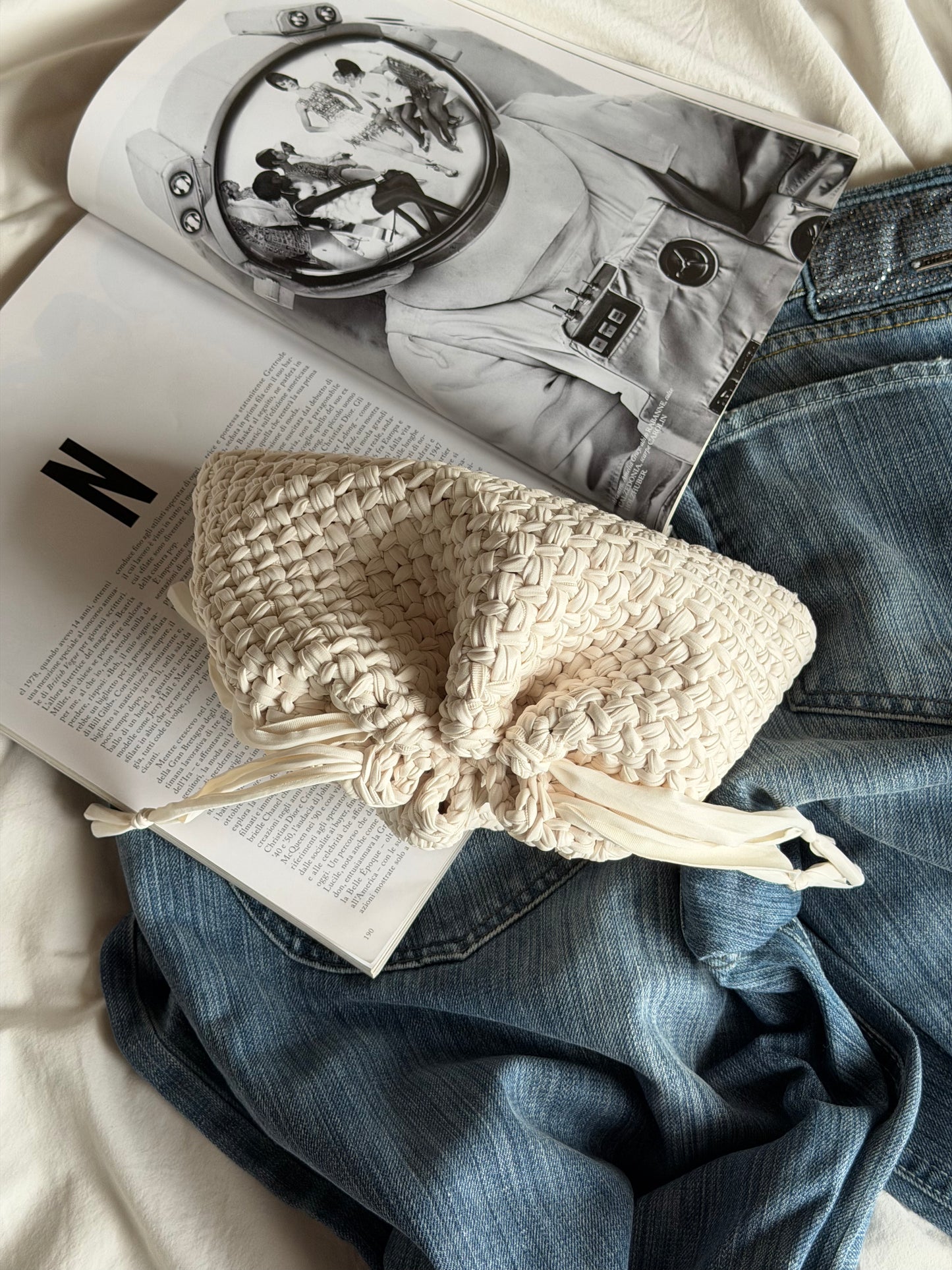 BUBBLE bag standard// ecopelle panna