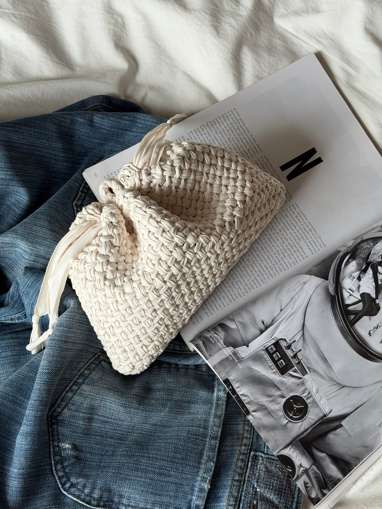 BUBBLE bag standard// ecopelle panna