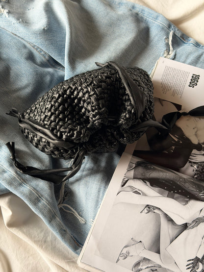 BUBBLE bag standard// ecopelle nera