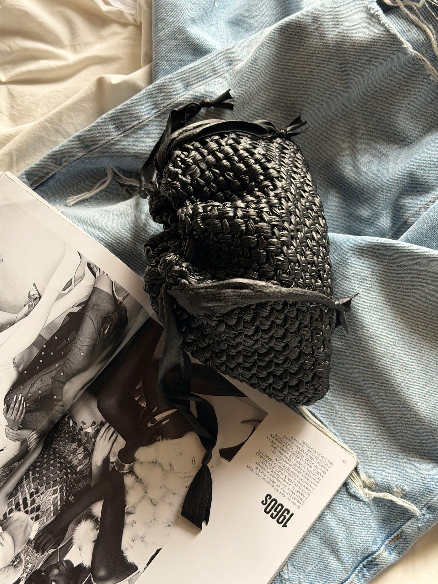 BUBBLE bag standard// ecopelle nera