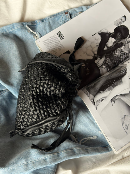 BUBBLE bag standard// ecopelle nera