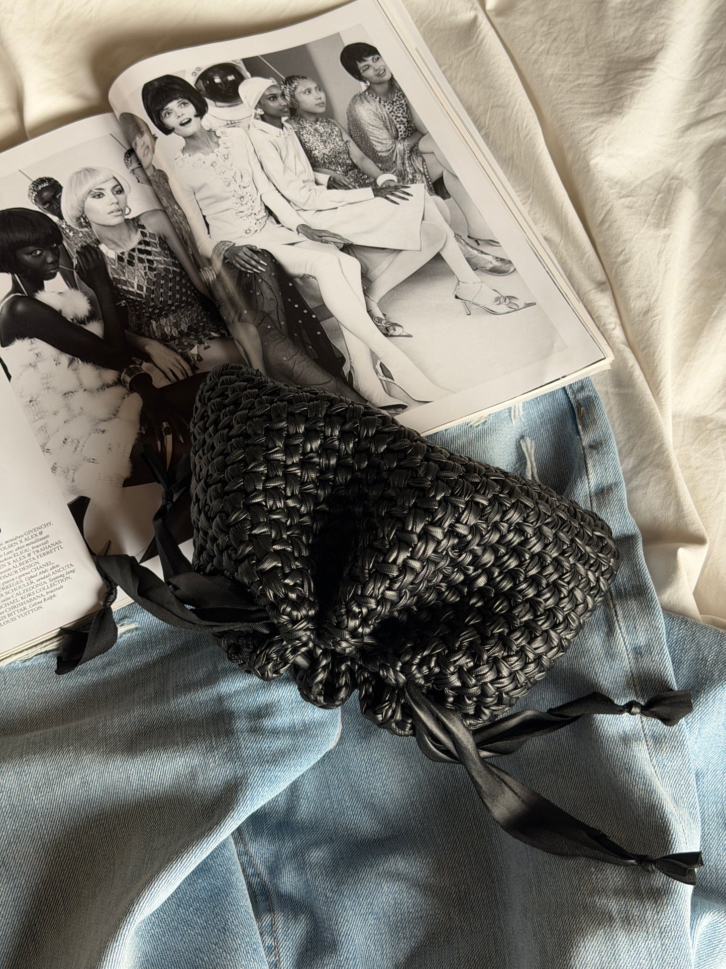 BUBBLE bag standard// ecopelle nera