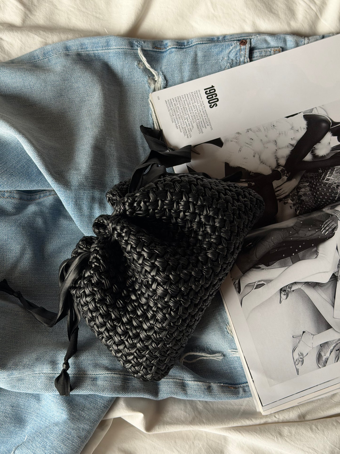 BUBBLE bag standard// ecopelle nera