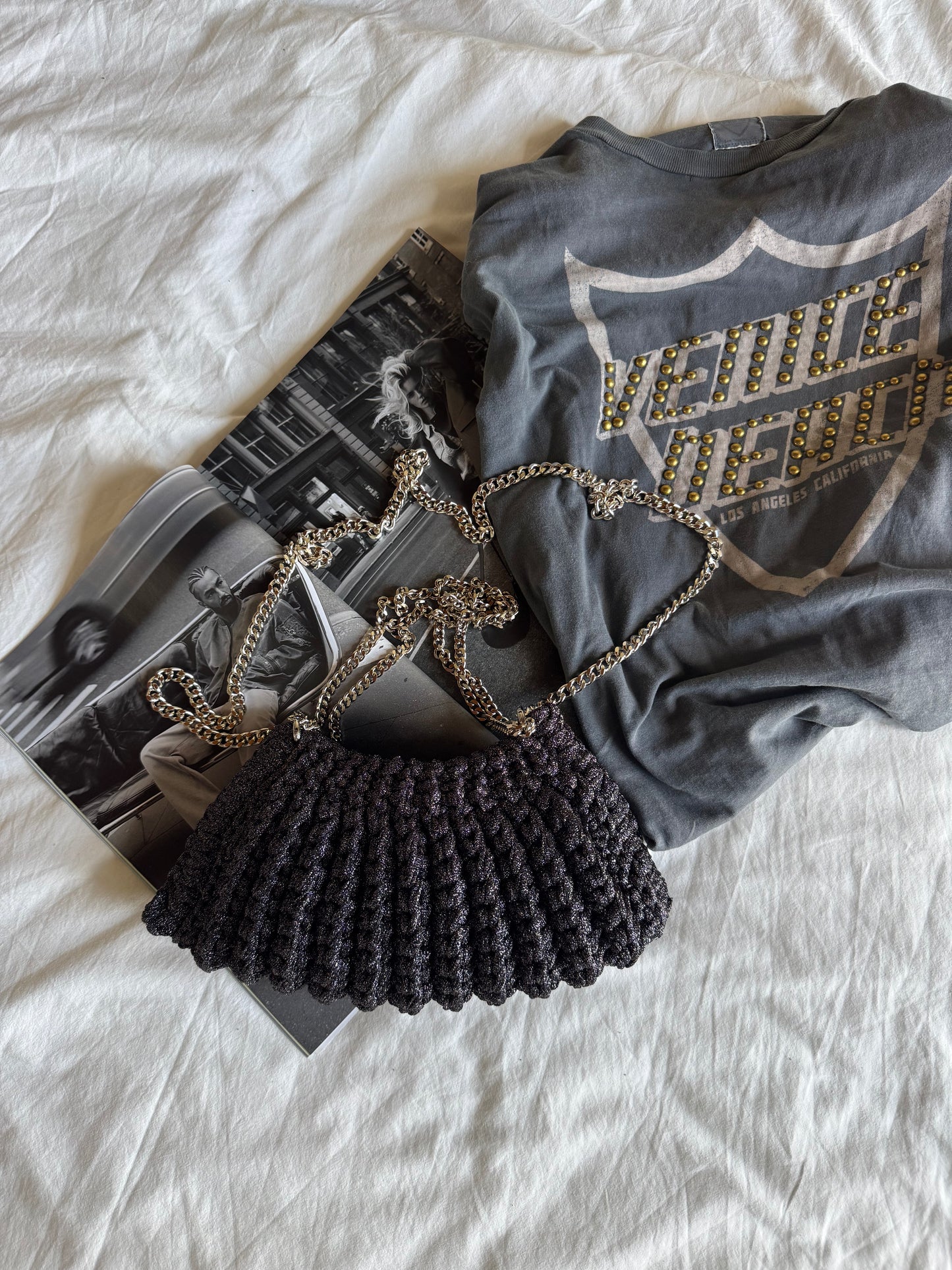 BONBON bag mini// antracite lurex