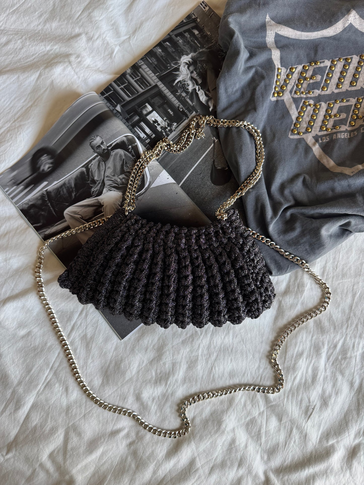 BONBON bag mini// antracite lurex