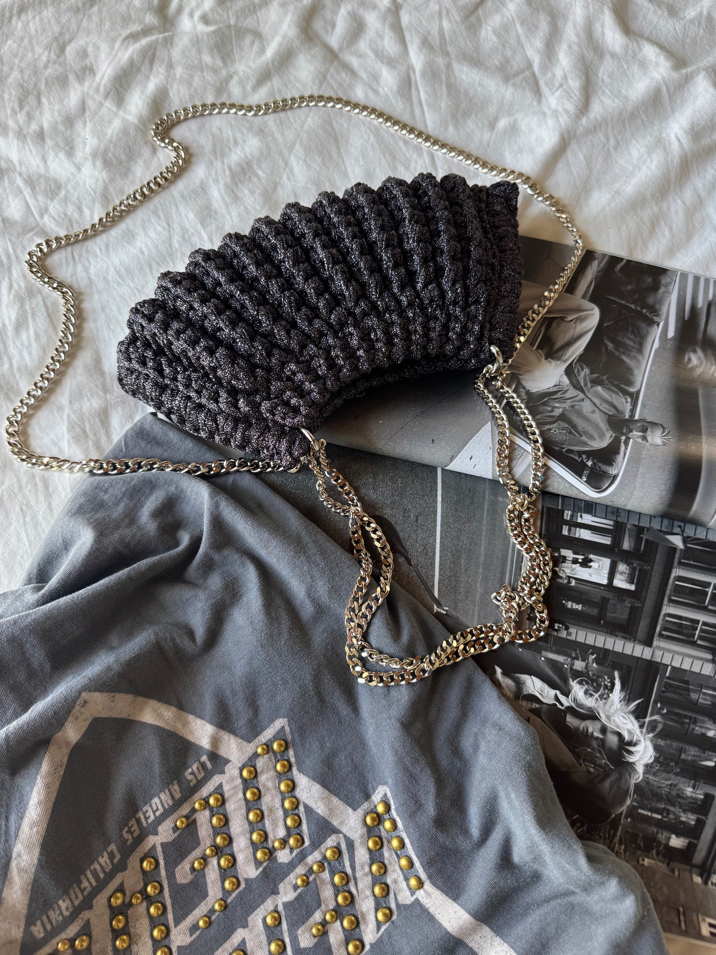 BONBON bag mini// antracite lurex