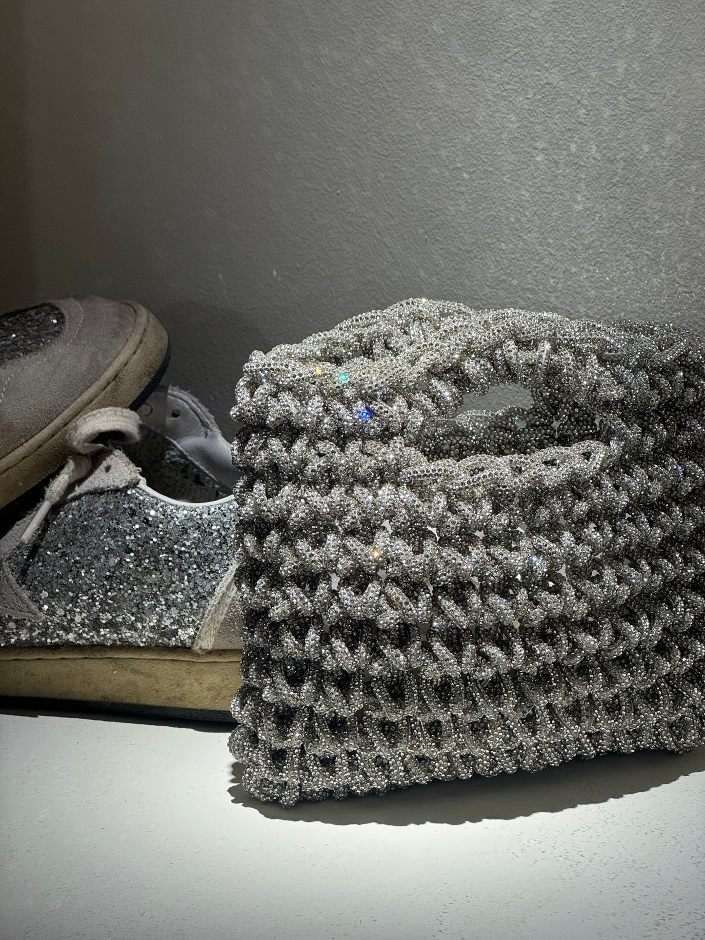 KRISTAL bag mini// argento