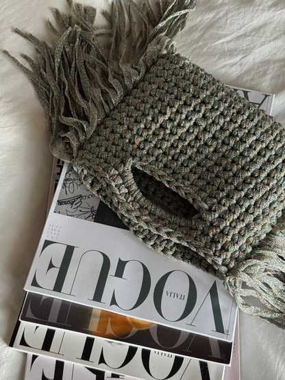 MINOU bag standard/ multicolor lurex con frange