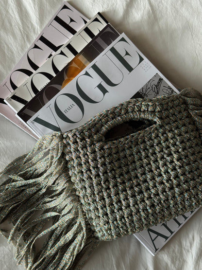MINOU bag standard/ multicolor lurex con frange
