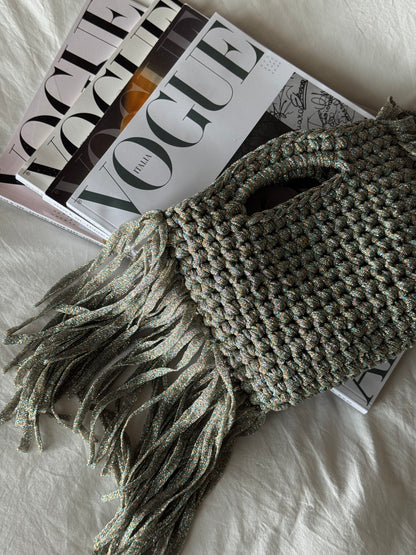 MINOU bag standard/ multicolor lurex con frange