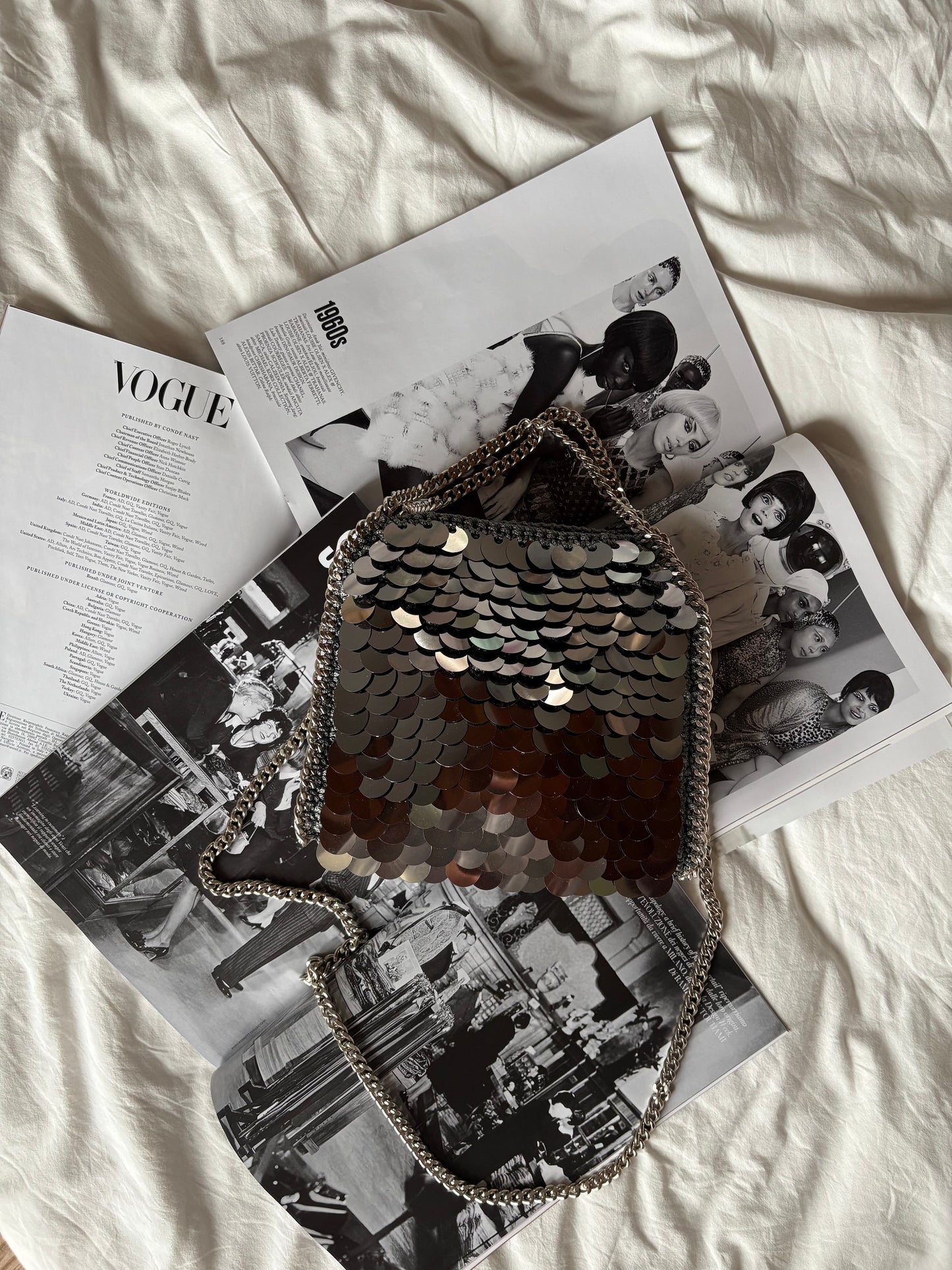 STAR bag standard// grigia scura con paillettes