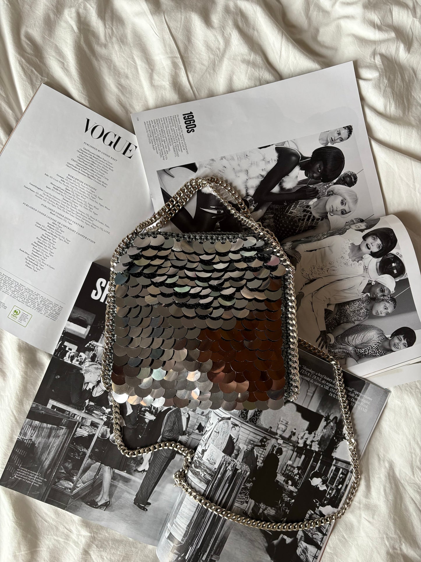 STAR bag standard// grigia scura con paillettes