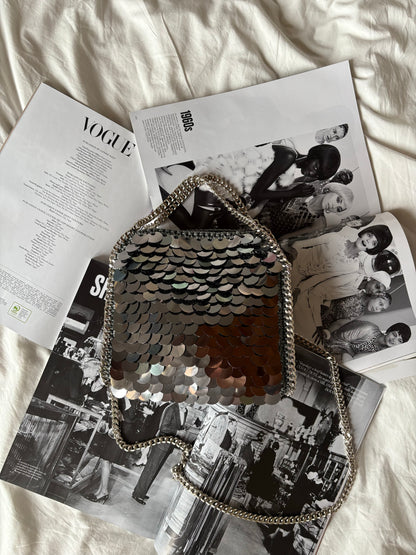 STAR bag standard// grigia scura con paillettes