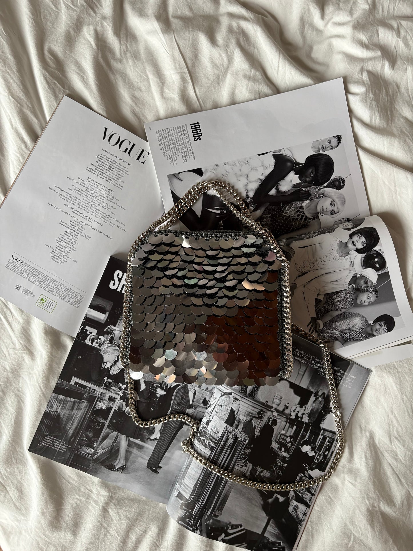 STAR bag standard// grigia scura con paillettes