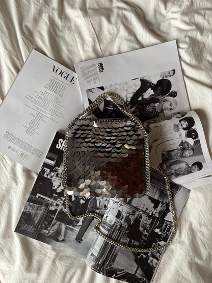 STAR bag standard// grigia scura con paillettes