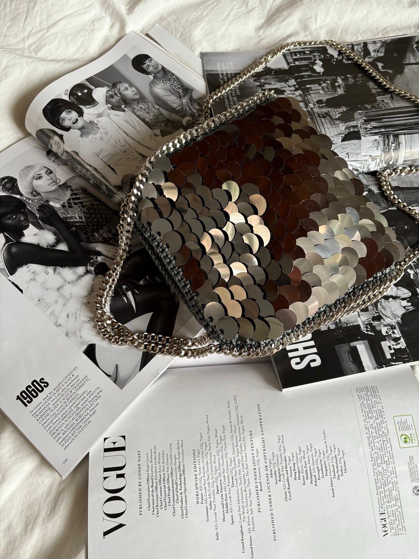 STAR bag standard// grigia scura con paillettes