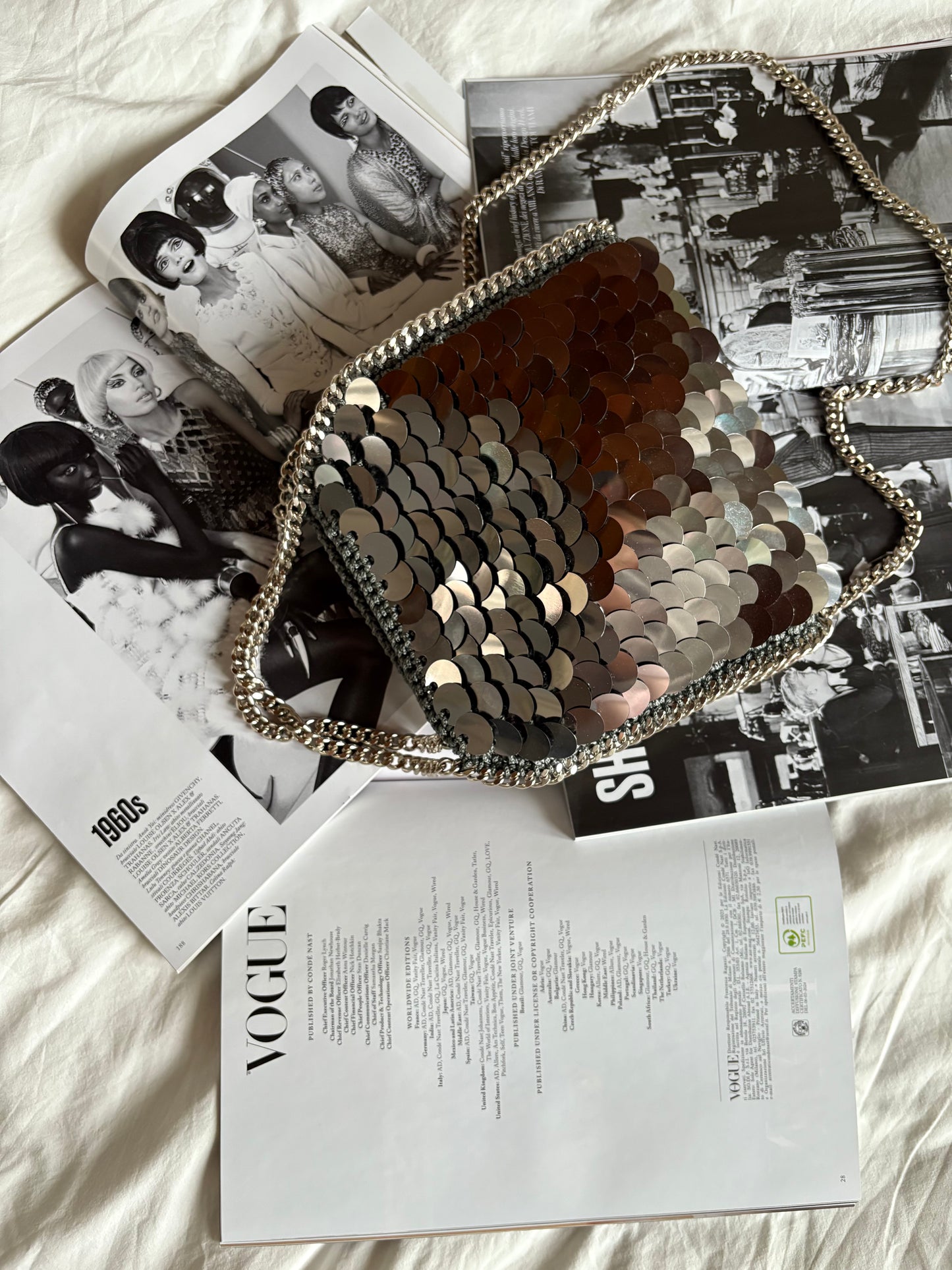 STAR bag standard// grigia scura con paillettes