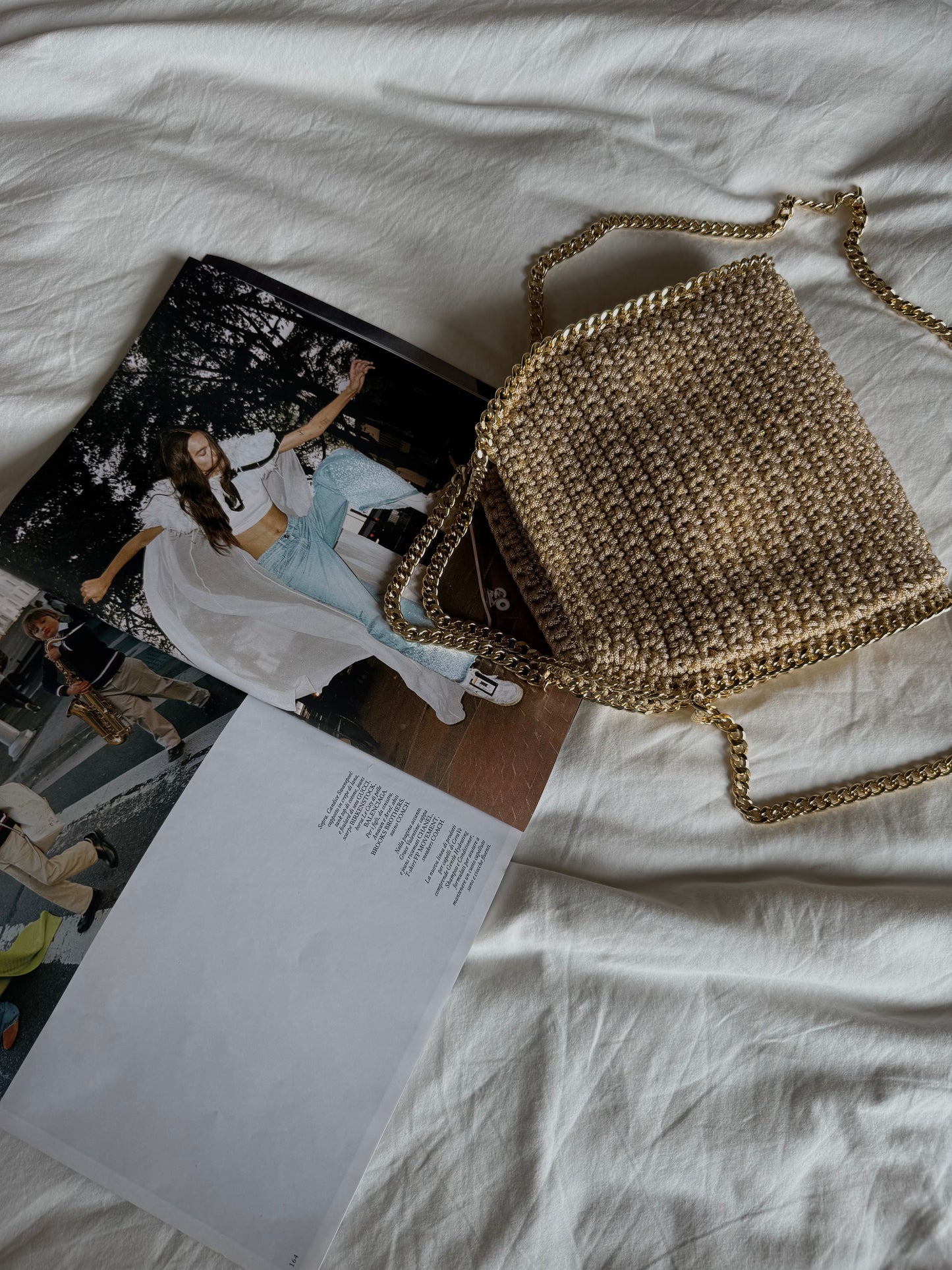 STAR bag mini// sabbia lurex oro