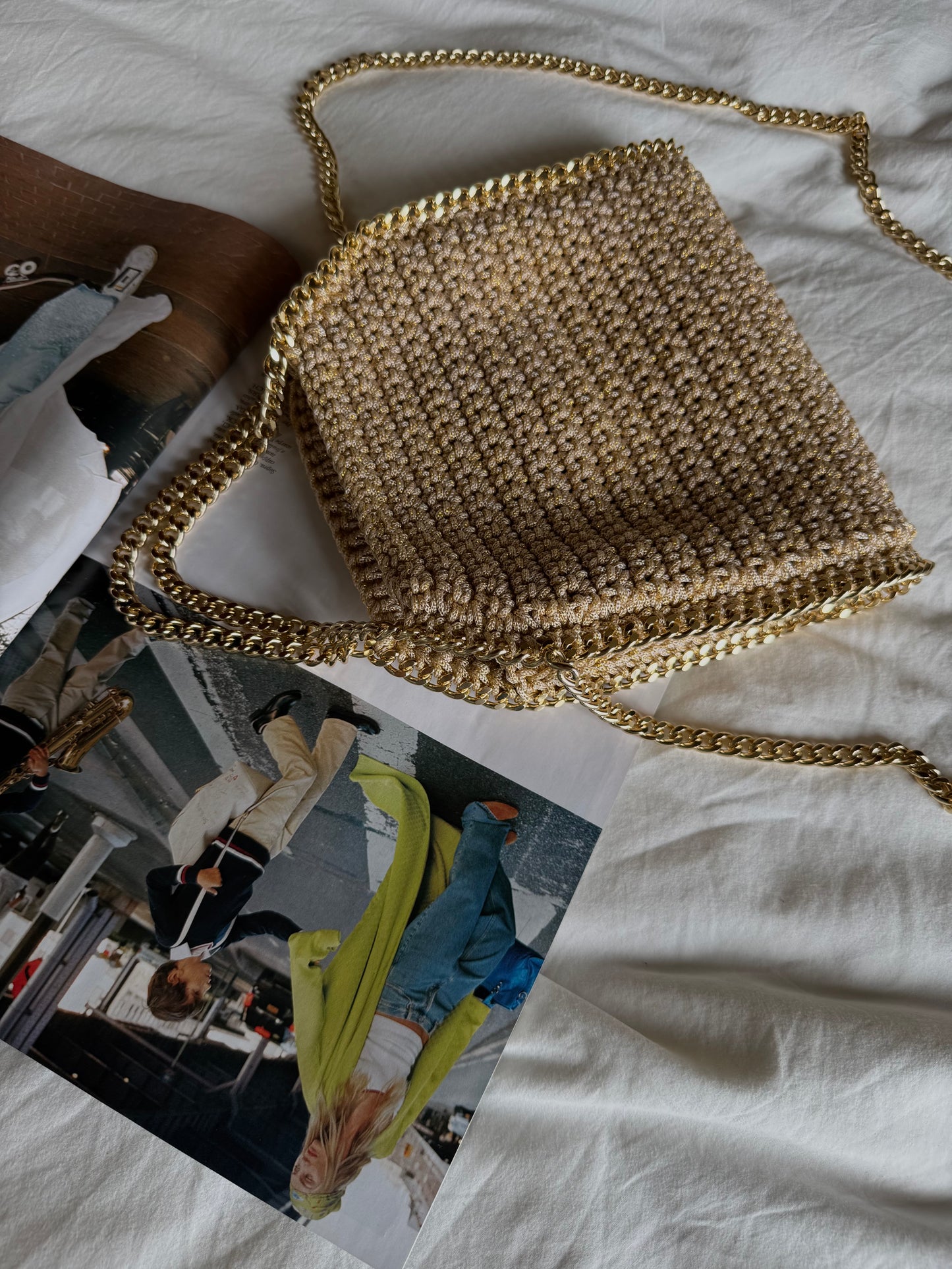 STAR bag mini// sabbia lurex oro