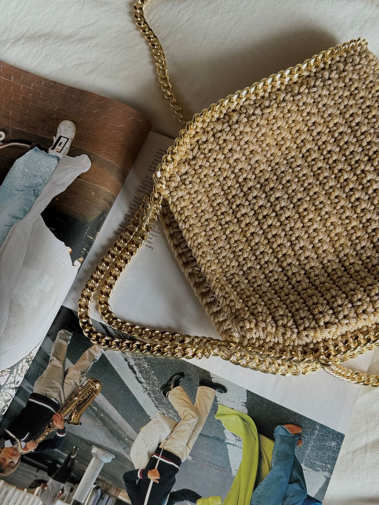 STAR bag mini// sabbia lurex oro