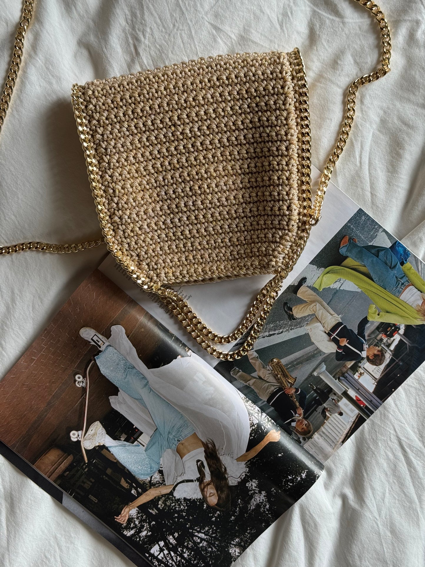 STAR bag mini// sabbia lurex oro